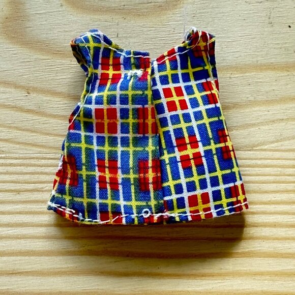 Vintage Barbie Kelly Doll Dress Multicolor Plaid Pattern Y2K - Picture 4 of 4